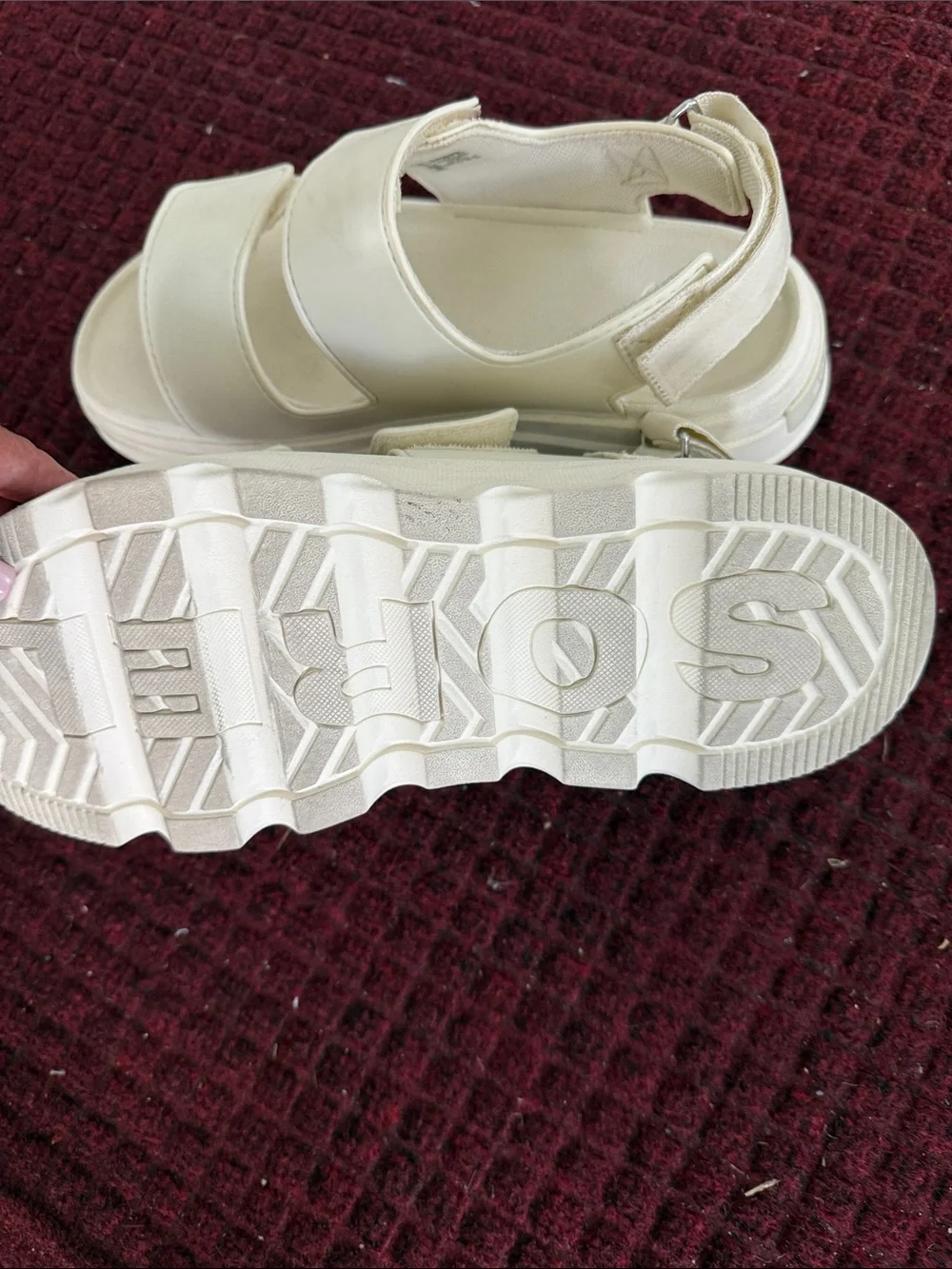Sorel Women’s Off-White Velcro Platform Sandals